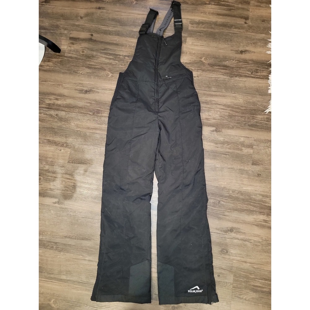 Polar Edge Silver Series Snow Bibs Black Water‎ Resistant Ski Sledding Overalls